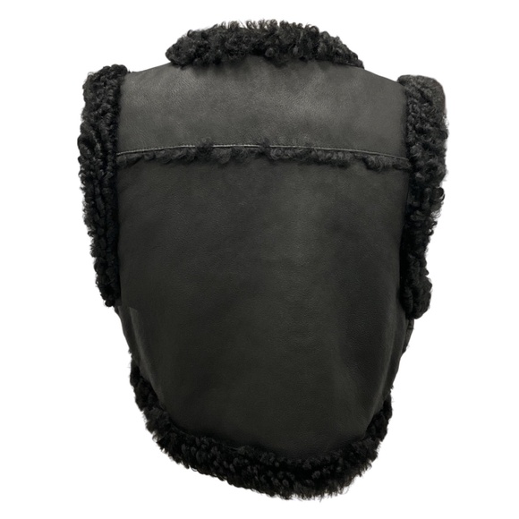 RALPH LAUREN COLLECTION BLACK CROPPED LAMB SHEARLING VEST - Picture 3 of 6